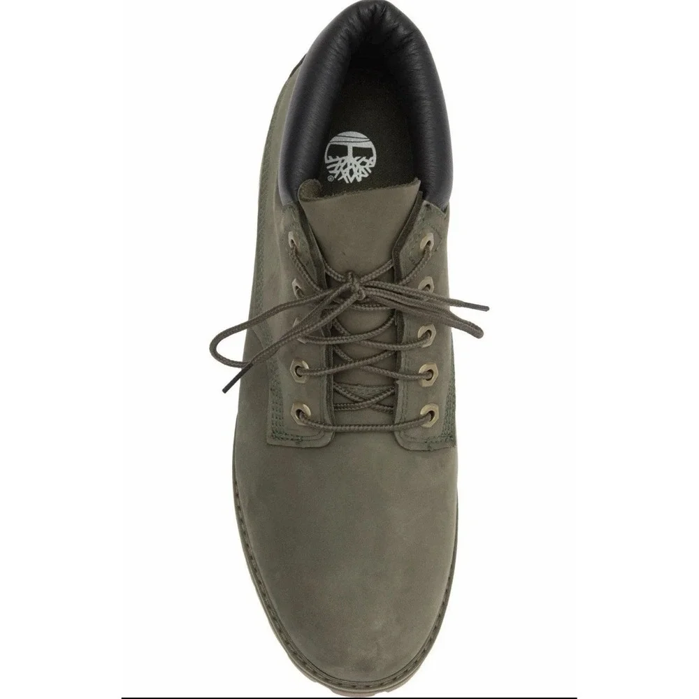 Mens 9.5 -Timberland Rockaway Mid LC Waterproof CH Dark Green Nubuck TB0A6F85E06